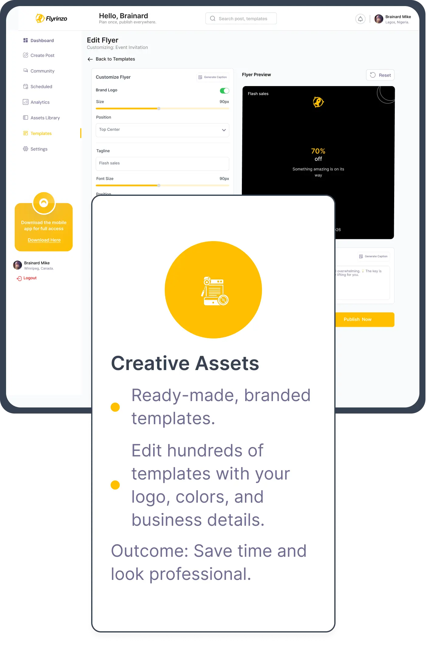 Creative Assets — ready-made, branded templates