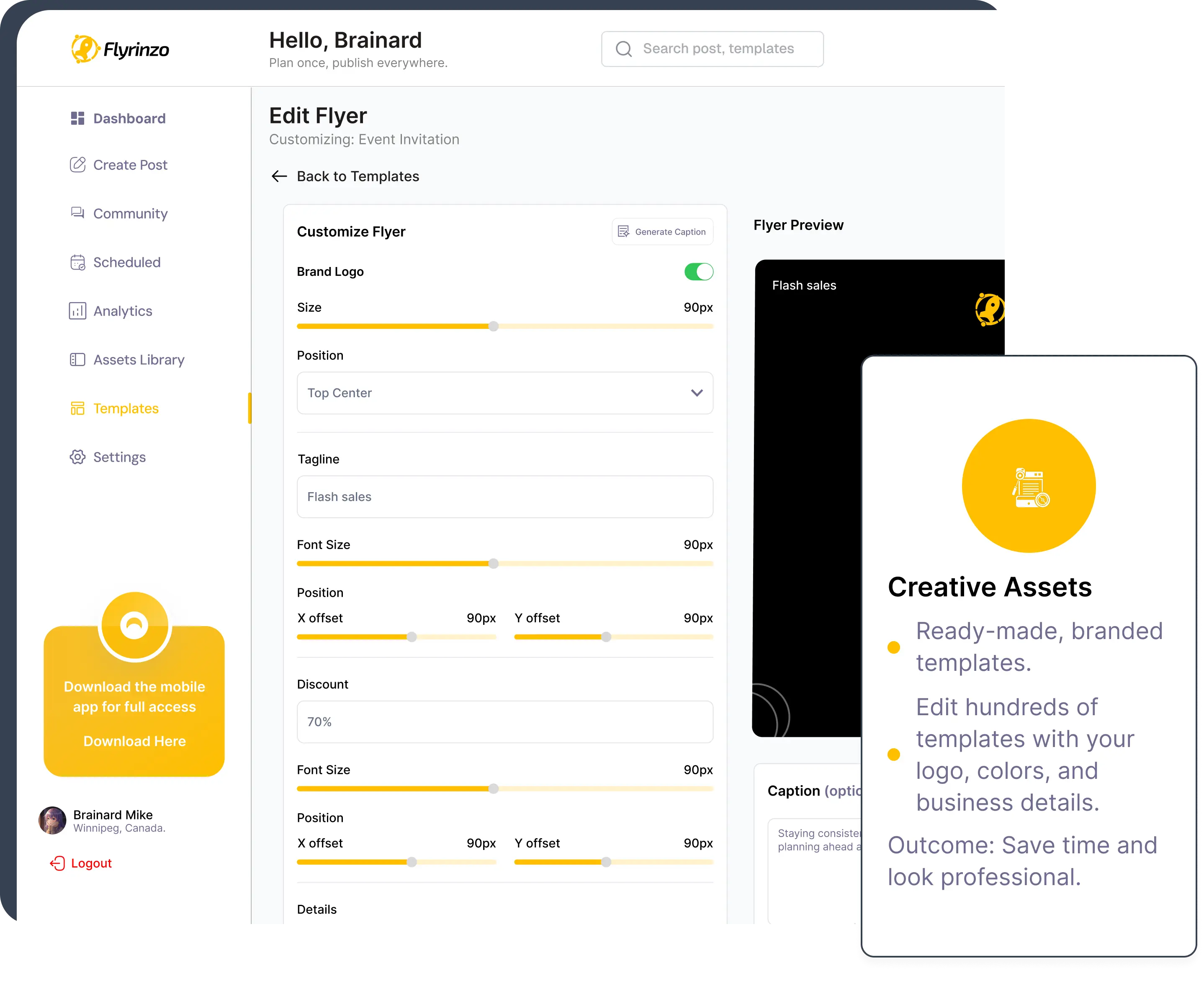 Creative Assets — ready-made, branded templates