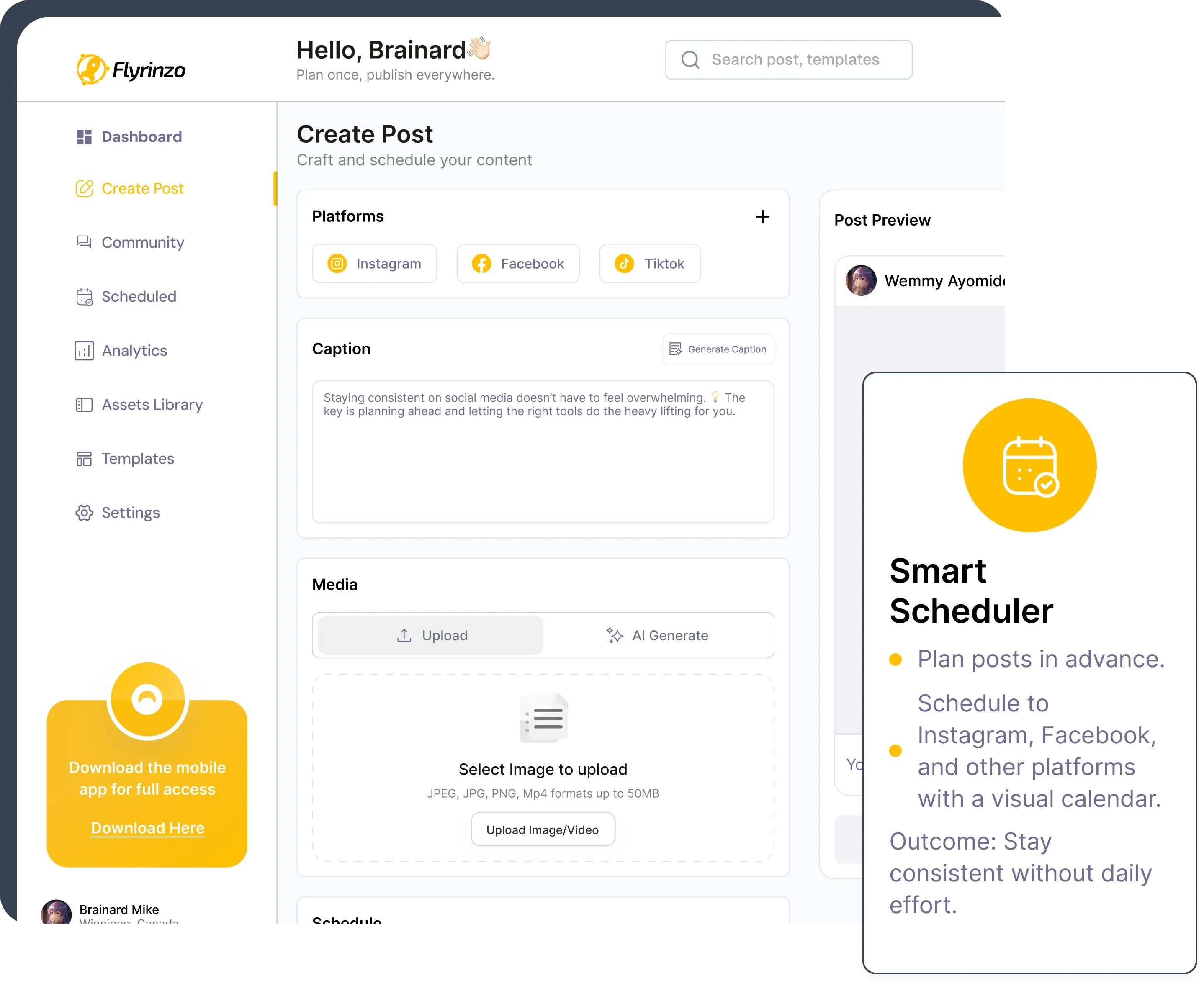 Smart Scheduler — plan and schedule posts in advance