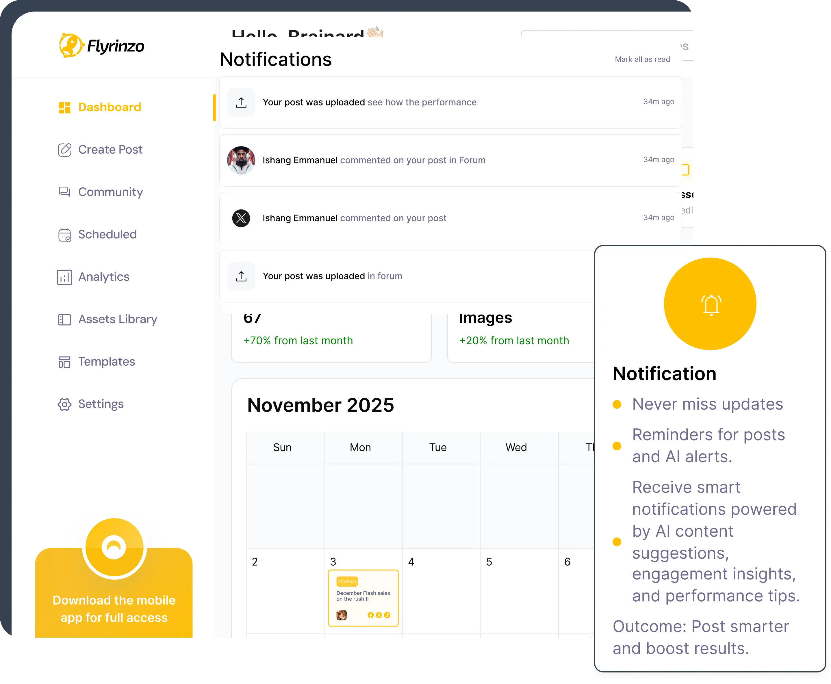 Notifications — never miss updates, reminders, and AI alerts